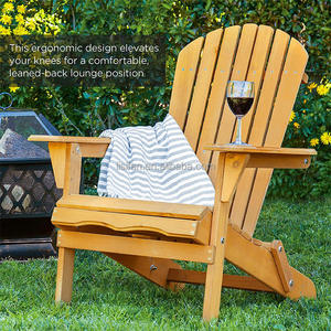 Chaise pliante Airondack en bois pour meubles d'extérieur colorés et imperméables pour le jardin - Product Image 5