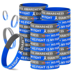Proveedores de caucho de silicona personalizado su lucha es mi lucha pulsera campañas de concientización de la comunidad impermeable pulsera apilable - Product Image 6
