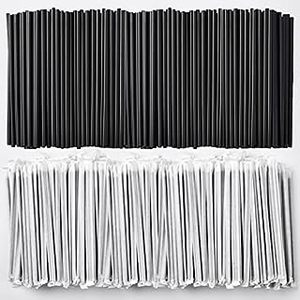 Pajitas Desechables de Plástico Ecológicas de Grado Alimenticio con Logotipo Personalizado Impreso en Blanco y Negro para Fiestas - Product Image 5