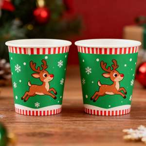 Vasos Desechables para Llevar, Impresos con Logotipo, para Fiestas de Navidad, Vino, Jugo, Té, Comida, Chocolate Caliente, Uso Doméstico y Publicitario - Product Image 5
