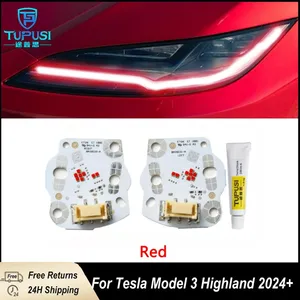 Pour <span class=keywords><strong>Tesla</strong></span> <span class=keywords><strong>Model</strong></span> <span class=keywords><strong>3</strong></span>, mise à niveau des phares DRL, changement de couleur, jaune, rouge, bleu glacé, feux de jour DRL, panneaux LED, <span class=keywords><strong>nouveautés</strong></span> 2024 - Product Image 2