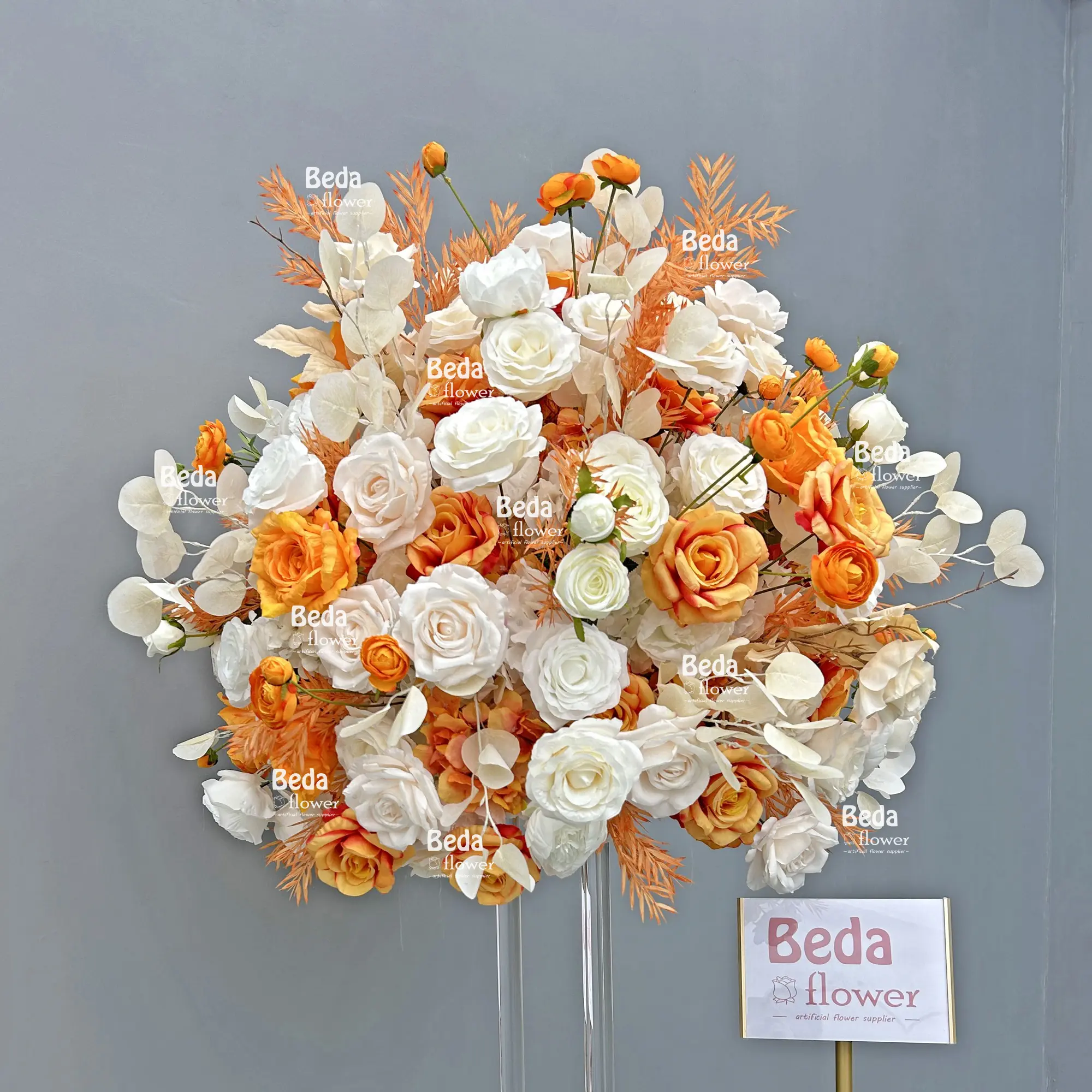 Beda 2024 ขายร้อนคุณภาพสูงวัสดุการออกแบบกระบวนการ Rose รู้สึกจริง Centerpieces งานแต่งงานตกแต่งบ้านดอกไม้ผ้าไหม