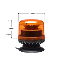 ECE R65 R10 12V 24V Bernsteinfarbenes LED-Blitzlicht mit Magnetbefestigung für Autodach, Notfall-Warnleuchte für LKW und Traktoren