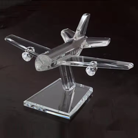 Modèle d'avion 3D gravé Verisemilar Trophée d'avion K9 Avions en verre cristal poli pour la décoration intérieure Cadeau avec thème d'amour