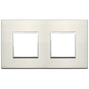Placca 4M (2+2) Int71 Titanio 16.8x9.7x1.7 <b>Wall</b> Switch <b>Plate</b> - Product Image 1