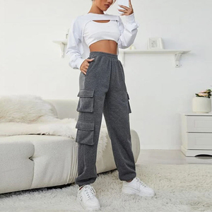 <span class=keywords><strong>Pantaloni</strong></span> Cargo Comodi in Cotone per Donna, Abbigliamento Streetwear, <span class=keywords><strong>Pantaloni</strong></span> Casual <span class=keywords><strong>con</strong></span> Grandi Tasche - Product Image 3
