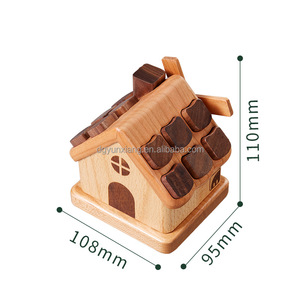 Boîte de <span class=keywords><strong>rangement</strong></span> pour dents en bois de hêtre en forme de maison, bricolage créatif, boîte à dents, souvenir pour bébé, pour garçons et filles - Product Image 4