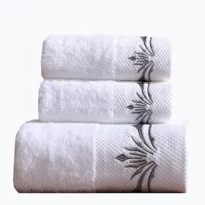 Wholesale 5 star Luxury custom logo 100% cotton white face wash bath wash spa hotel towel