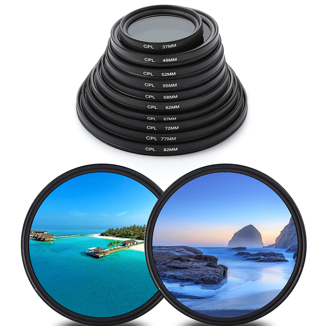 1PC Circular Polarizer Filter CPL Filter 37/49/52/55/58/62/67/72/77/82mm for Canon Nikon DSLR Camera Lens Camera Accessories
