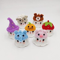 Pendentif poupée fantôme au crochet à capuche, mignon et fait main, décoration de Halloween, porte-clés, breloque, cadeau, article de décoration Boo