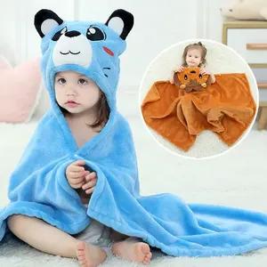 Vente en gros de peignoir à capuche pour bébé, <span class=keywords><strong>serviette</strong></span> de <span class=keywords><strong>bain</strong></span> douce et épaissie en velours corail absorbant l'eau - Product Image 6