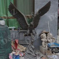 Sculpture de Statues d'aigle en bronze de cuivre de jardin extérieur sur mesure professionnel