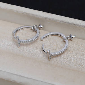 Clip d'oreille en argent S925, simple, sans douleur, boucle d'oreille, 4-7 perles, accessoire de bricolage, support, 1117, trou d'oreille, simple, boucle d'oreille pour boucles d'oreilles en perles - Product Image 4