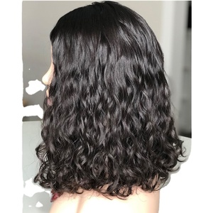 Double Drawn Human <strong>Hair</strong> Toupee for Women Top <strong>Hair</strong> <strong>Piece</strong> Natural Color <strong>Curly</strong> Virgin European Remy <strong>Hair</strong> - Product Image 1