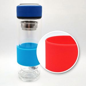 Housse de tasse isolante en silicone anti-brûlure et antidérapante, manchon central en silicone de 6,5 cm pour tasse, manchon de protection en silicone pour verre - Product Image 3