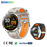Reloj Inteligente SENBONO HT37 para Exteriores con GPS, Monitor de Actividad Física, Monitorización del Sueño, IP68, Batería de Larga Duración de 540 mAh, Compatible con Android/iOS