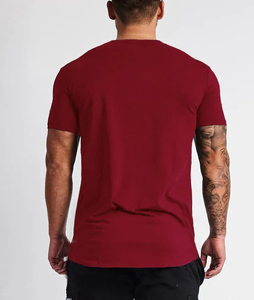 Camiseta deportiva de algodón puro con cuello en V pequeño de verano, camiseta de manga corta de entrenamiento en blanco transpirable a la moda informal - Product Image 2