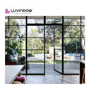 الحرارية كسر زجاج مقسى مزدوج السفلى المسار الألومنيوم 48 بوصة الخارجي أبواب فرنسية بابية باب زجاجي - Product Image 6