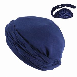 Gorro turbante de seda pre-atado con trenza para mujer, gorro para quimioterapia, pañuelo para la cabeza, regalo - Product Image 1