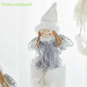 Nuevo colgante lindo de plumas de felpa caliente con lámpara Angel Doll accesorios de decoración de árbol de Navidad - Product Image 5