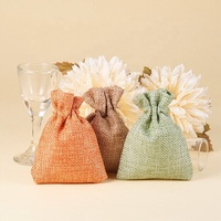 Sacs en toile de jute réutilisables, mini, colorés, personnalisés, à prix d'usine, pour cadeaux, cosmétiques, bijoux, avec cordon de serrage