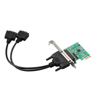 Tarjeta adaptadora en serie de perfil bajo PCIe Rs232 de 2 puertos, tarjeta adicional PCI Express, tarjeta de expansión ASIX/AX99100A con cable de ruptura