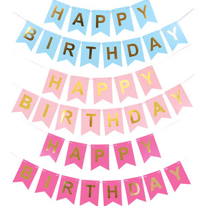 Guirnalda de Banderines Triangulares de Feliz Cumpleaños, Decoraciones Duraderas para Fiestas de Cumpleaños - Product Image 1
