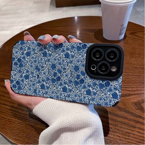 เคสโทรศัพท์มือถือหนังเทียมพิมพ์ลายดอกไม้สีน้ำเงินเต็มจอ สำหรับ <span class=keywords><strong>iPhone</strong></span> X Xr Xs 11 12 13 14 15 16 17 18 Pro Max - Product Image 3