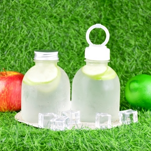 Campione Gratuito Bottiglia in Plastica PET Rotonda 250ml-500ml per Succo d'Arancia, Latte, Tè e Bevande con Logo Personalizzato per Confezionamento - Product Image 2
