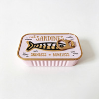 Boîte de rangement pour bijoux en plastique écologique imprimée en 3D, en forme de sardine, avec un design moderne