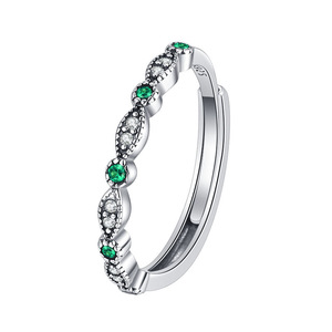 <span class=keywords><strong>Anello</strong></span> Regolabile in Argento Sterling 925 con Fiore Smaltato <span class=keywords><strong>Viola</strong></span> e Zirconi Verdi e Blu, Regalo di Compleanno per Donne, Gioielleria Fine - Product Image 6