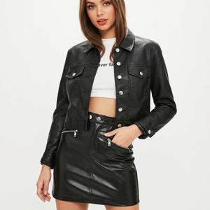 Chaqueta de piel de oveja estilo motero para mujer, muy vendida, acolchada, transpirable, con forro de algodón, spandex y seda, tallas grandes, chaquetas de cuero para mujer - Product Image 1