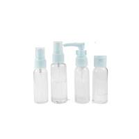 Set Botol Kosmetik Mini 30ml PET Kosong untuk Perjalanan dengan Pompa Semprot, Sablon & Stempel Emas