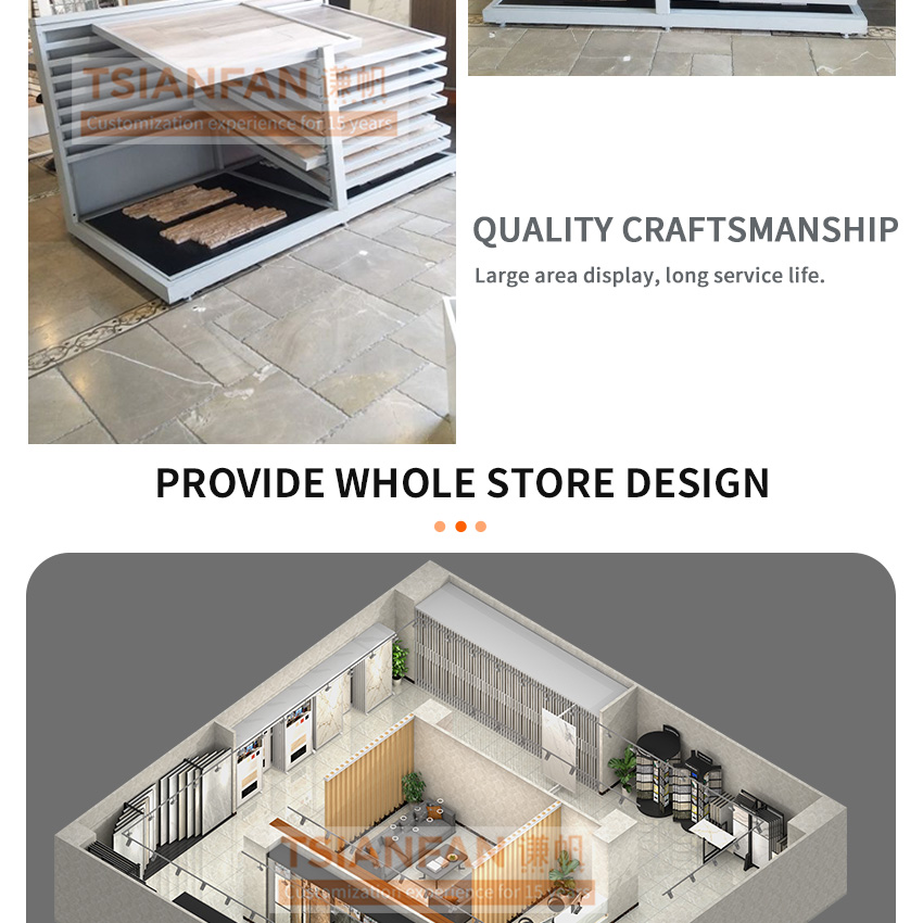 Custom Modern Marble Granite Quartz Rack Ceramic Stainless Steel Porcelain Sample Stone Stand Tile Display Showroom