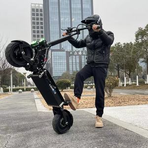 Scooter électrique adulte tout-terrain/route 11 pouces, autonomie 60-120 km, double moteur 6000W, 60V 30-40AH, frein hydraulique, pliable - Product Image 2