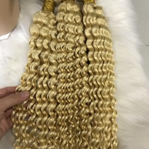 Grade 9A <span class=keywords><strong>613</strong></span> blond, vente en gros, vente en gros, livraison directe, cheveux humains, vague profonde, vierge, vendeur, lots de 3 - Product Image 3