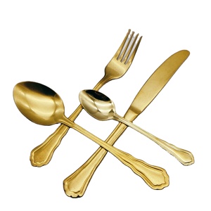 <span class=keywords><strong>Cubiertos</strong></span> Allahome LFGB de Fábrica con Certificación BSCI, <span class=keywords><strong>Cubiertos</strong></span> de Cobre, Juego de <span class=keywords><strong>Cubiertos</strong></span> de Acero Inoxidable Dorado Vintage - Product Image 3
