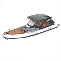 Bateau semi-rigide (RIB) de 10 m pour croisière diurne, avec cabine, coque en fibre de verre à étages, Orca Hypalon, pour navigation en haute mer, type catamaran, tender ou annexe, à vendre