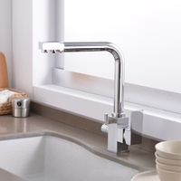 Robinet de cuisine électrique moderne en laiton et céramique, monotrou, double poignée, mitigeur eau chaude et froide, avec filtre à eau potable, conception à trois voies