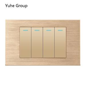 Panneau d'interrupteurs général en aluminium brossé, prise murale, interrupteur mural 1/2/3/4/5/6 voies - Product Image 4