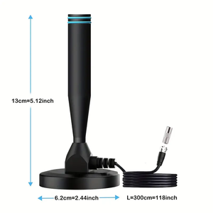 Antena <span class=keywords><strong>de</strong></span> <span class=keywords><strong>TV</strong></span> Digital HD 4K <span class=keywords><strong>para</strong></span> Interiores, Amplificada, con Largo Alcance, Compatible con VHF/UHF, 30 dBi - Product Image 2