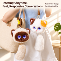 Pendentif de sac en peluche AI Chat avec capteur tactile, vibration, gyroscope, yeux LED, personnalisable, batterie 1000 mAh