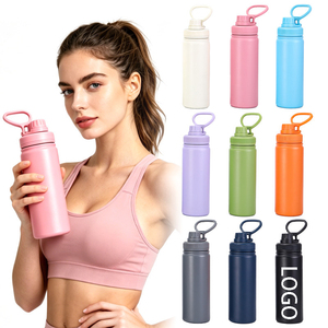 Bouteille d'eau en acier inoxydable multi-tailles (18oz, 22oz, 25oz, 32oz) avec couvercle à poignée de transport, bouteille sport isotherme sous vide, logo personnalisé - Product Image 1