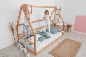 <span class=keywords><strong>Letto</strong></span> a terra in legno <span class=keywords><strong>Montessori</strong></span> scandinavo per bambini, misura King Size, telaio basso, vernice a base d'acqua, non richiede rete a molle - Product Image 5