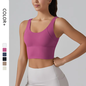 <span class=keywords><strong>Reggiseno</strong></span> <span class=keywords><strong>Sportivo</strong></span> Personalizzato Traspirante con Schiena a V e Imbottiture Integrate, Logo Personalizzato, <span class=keywords><strong>Top</strong></span> Corto Senza Maniche per Yoga e Fitness - Product Image 1