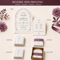 Carte d'invitation de mariage personnalisée en gros, carte de menu imprimée en forme d'arche, marque-place, panneau de table, estampage à chaud, OEM ODM