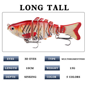 เหยื่อตกปลาแบบต่อประกอบ 7 ท่อน วัสดุพลาสติกแข็ง สำหรับตกปลาแบส น้ำจืด น้ำเค็ม 5 สี XY 40 - Product Image 5