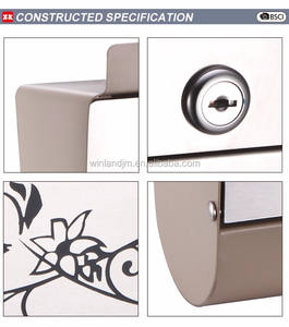 Boîte aux lettres murale moderne en métal de haute qualité avec impression sérigraphique sécurisée et verrouillable pour bureau ou appartement - Product Image 5