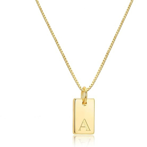 Collier plaqué or 14 carats pour femmes initiales pendentif nom délicat avec pendentifs et breloques de mode de bijoux en or à la mode personnalisés - Product Image 1