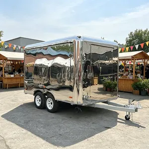 Chariot mobile de restauration populaire en acier inoxydable pour hot-dogs et frites, idéal pour desserts au chocolat en extérieur, camping, avec certification CE - Allemagne - Product Image 1